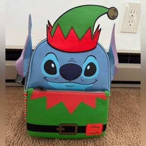 NEW Loungefly Disney Lilo & Stitch Elf Christmas Mini Backpack
